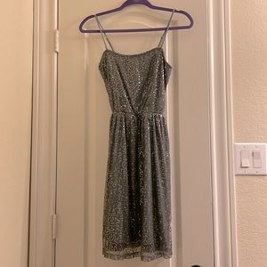 Gray sequins mini dress